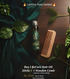 recure hair oil bottle + 1 hair comb